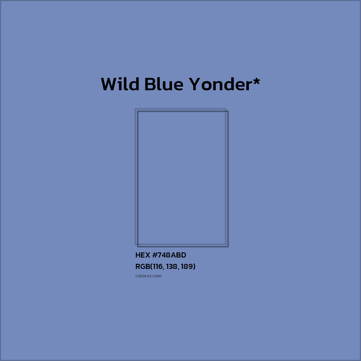 HEX #748ABD Color Name, Color Code, Palettes, Similar Paints, Images