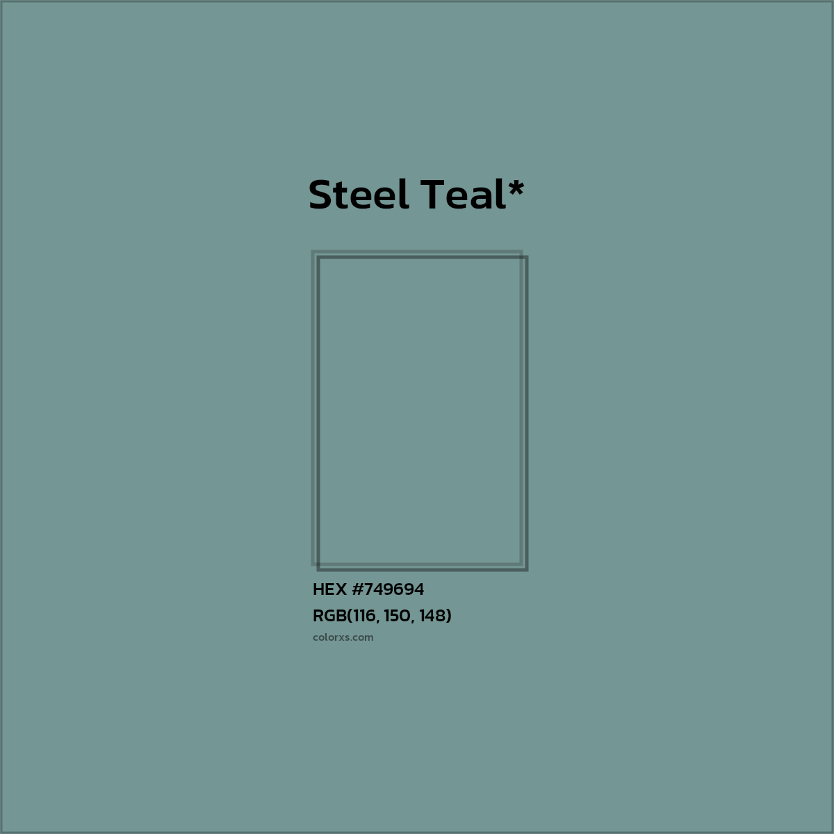 HEX #749694 Color Name, Color Code, Palettes, Similar Paints, Images