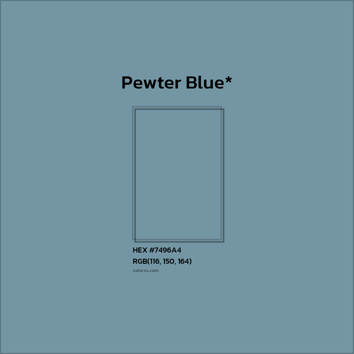 HEX #7496A4 Color Name, Color Code, Palettes, Similar Paints, Images