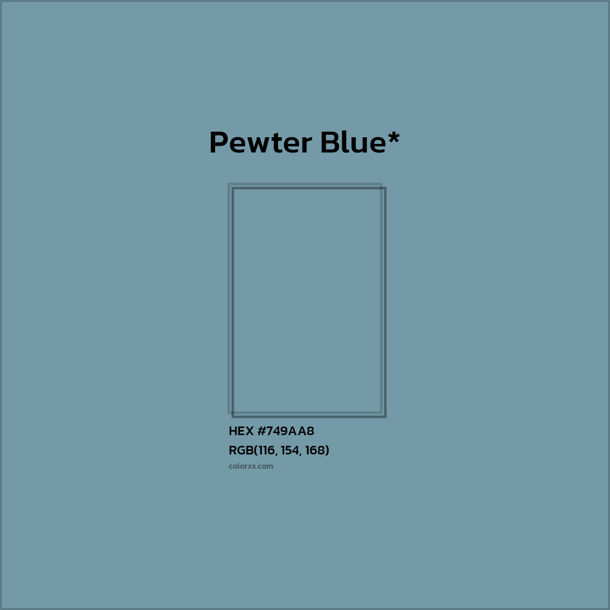 HEX #749AA8 Color Name, Color Code, Palettes, Similar Paints, Images