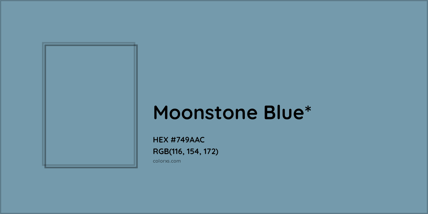 HEX #749AAC Color Name, Color Code, Palettes, Similar Paints, Images