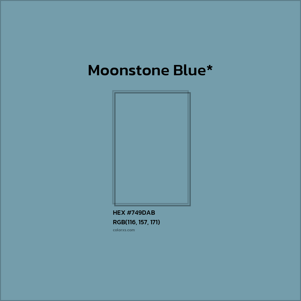 HEX #749DAB Color Name, Color Code, Palettes, Similar Paints, Images