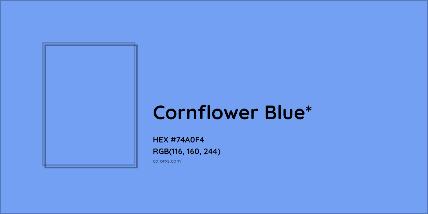 HEX #74A0F4 Color Name, Color Code, Palettes, Similar Paints, Images