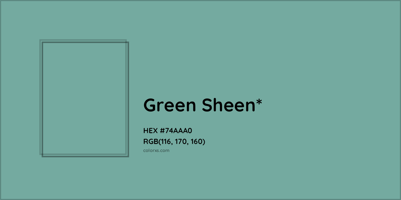 HEX #74AAA0 Color Name, Color Code, Palettes, Similar Paints, Images