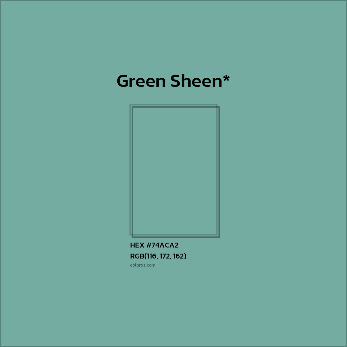 HEX #74ACA2 Color Name, Color Code, Palettes, Similar Paints, Images