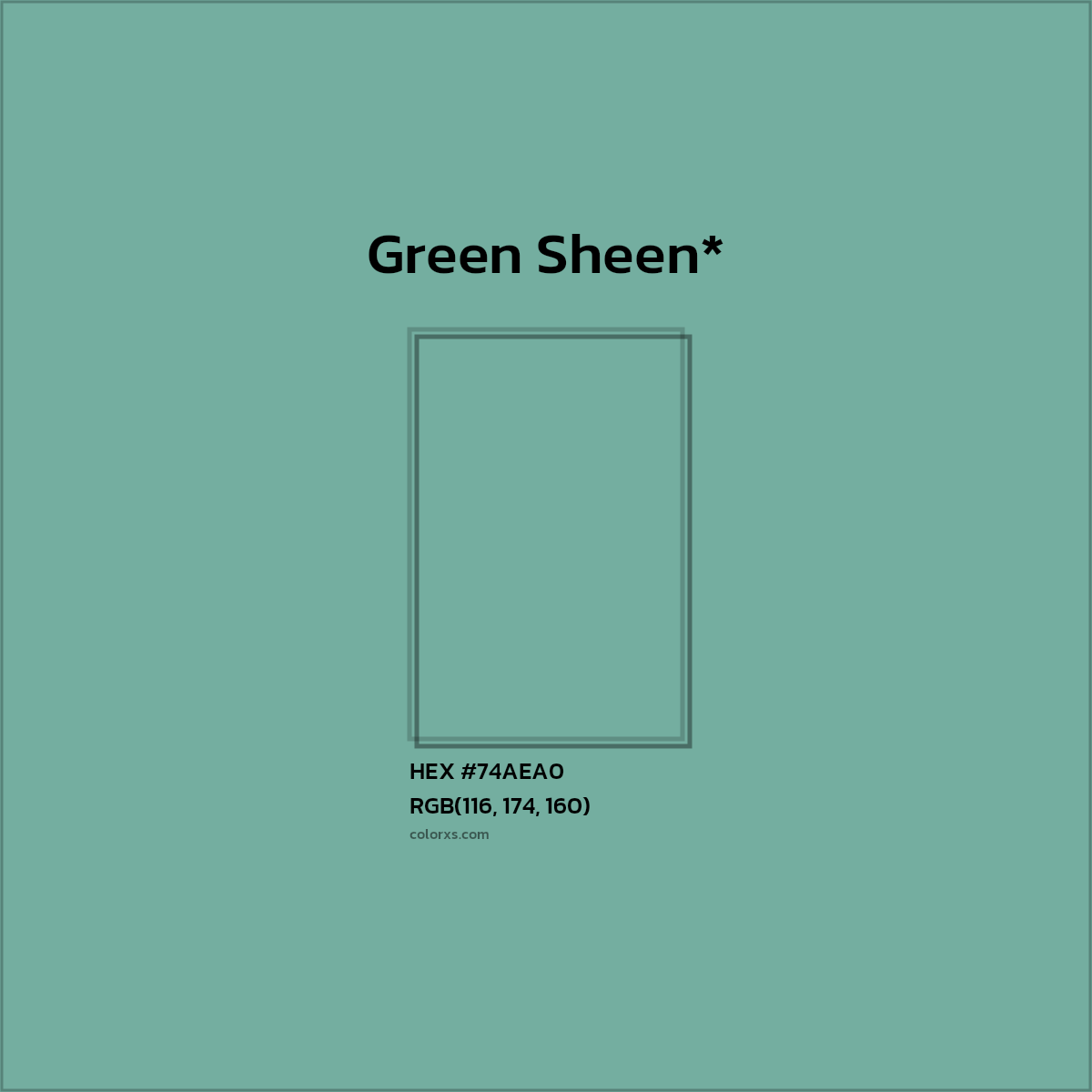 HEX #74AEA0 Color Name, Color Code, Palettes, Similar Paints, Images