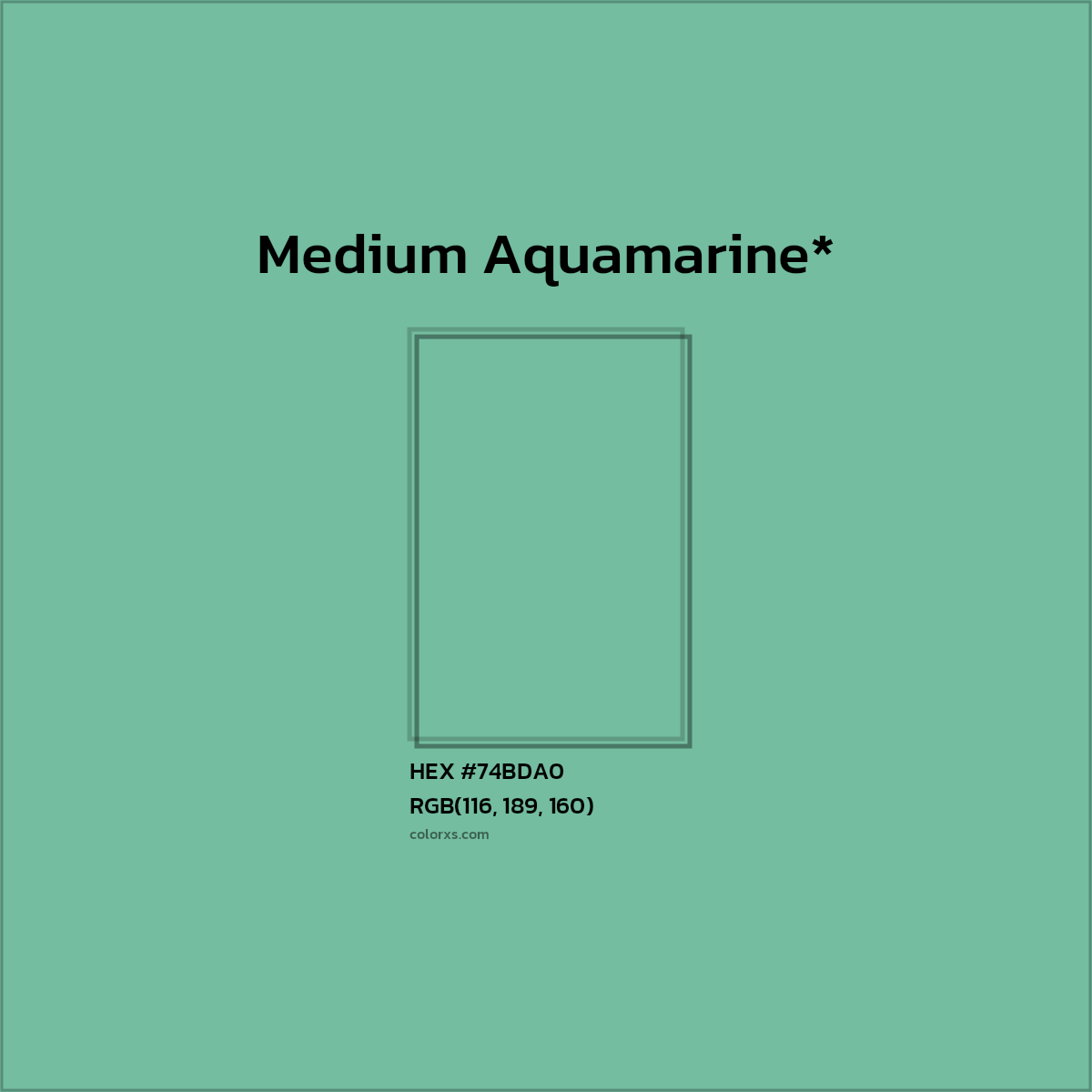 HEX #74BDA0 Color Name, Color Code, Palettes, Similar Paints, Images
