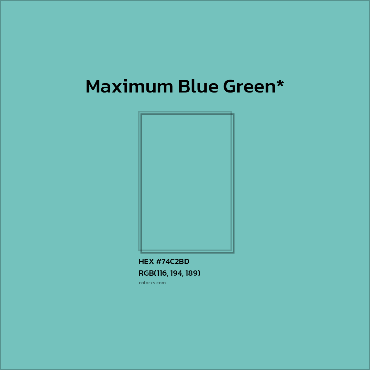 HEX #74C2BD Color Name, Color Code, Palettes, Similar Paints, Images