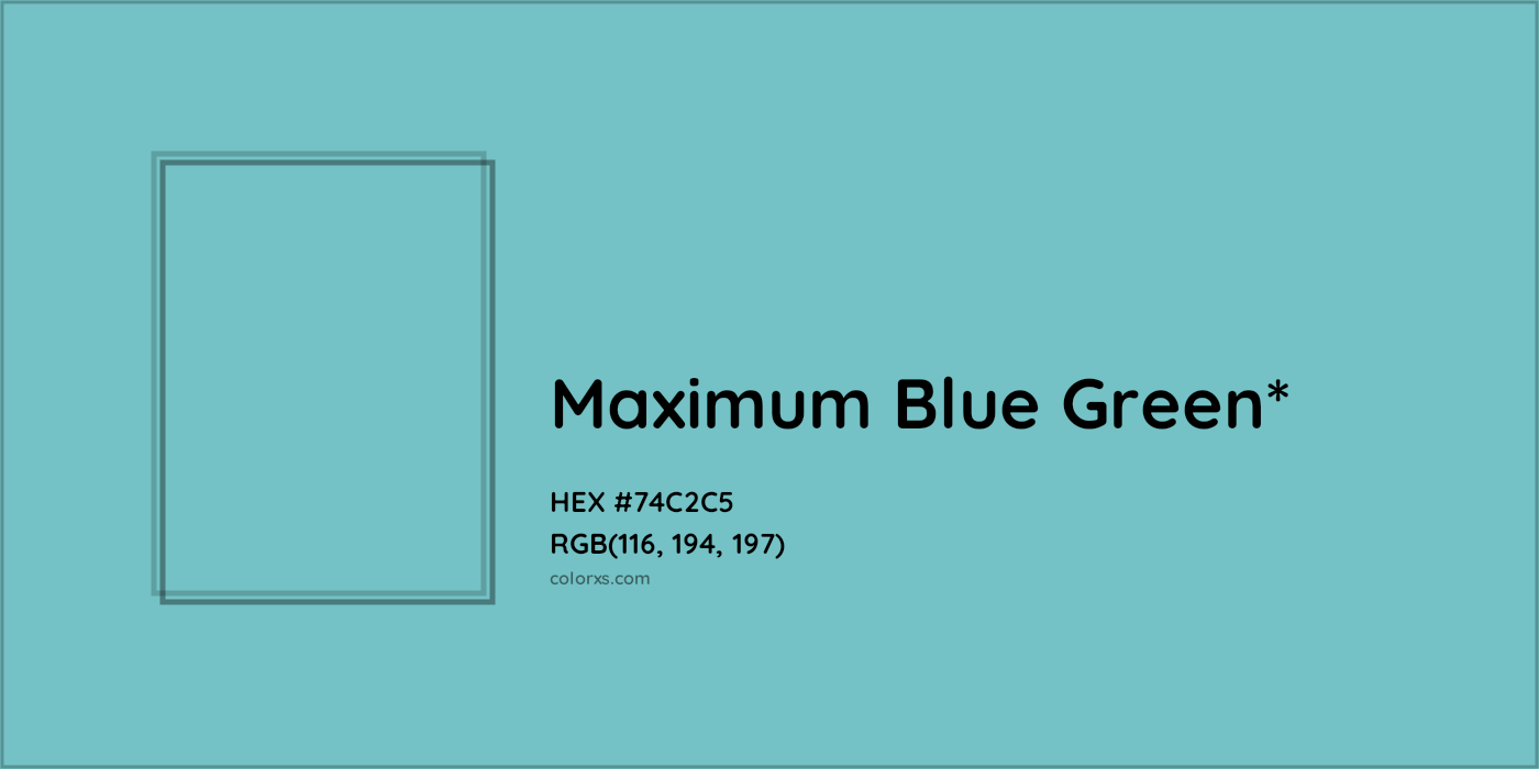 HEX #74C2C5 Color Name, Color Code, Palettes, Similar Paints, Images