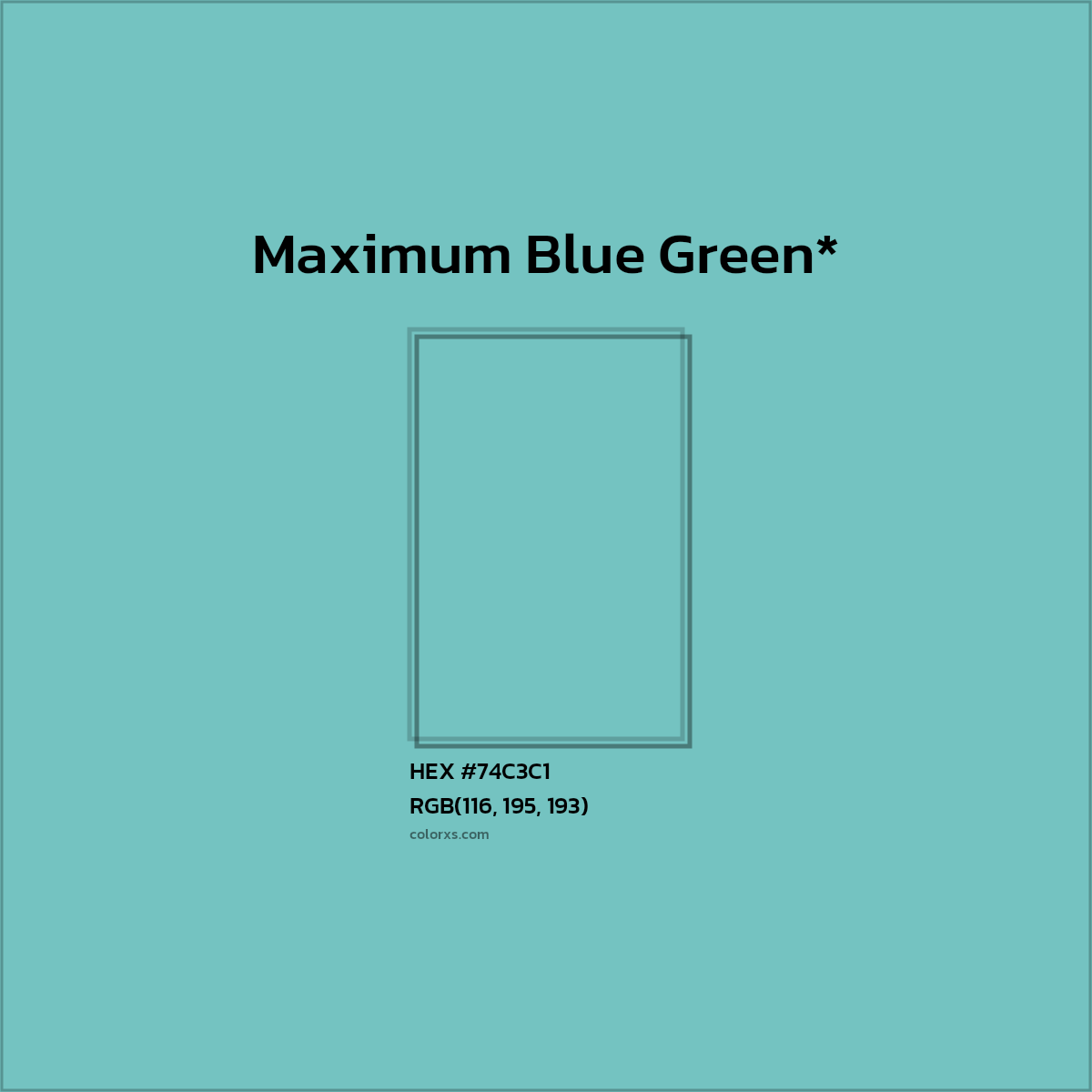 HEX #74C3C1 Color Name, Color Code, Palettes, Similar Paints, Images