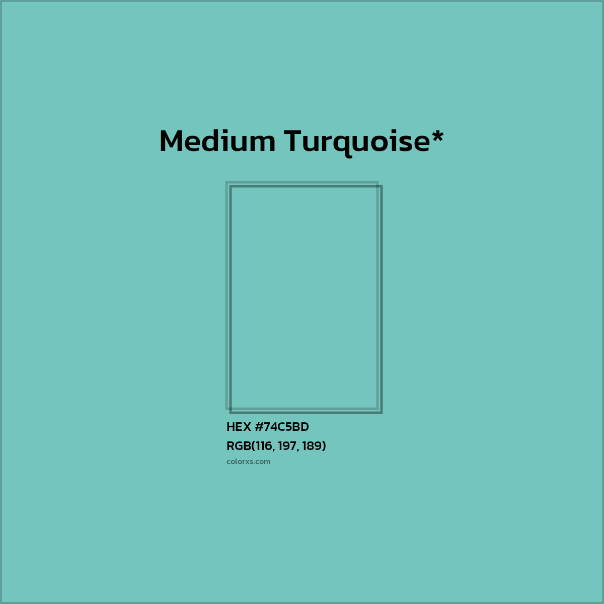 HEX #74C5BD Color Name, Color Code, Palettes, Similar Paints, Images
