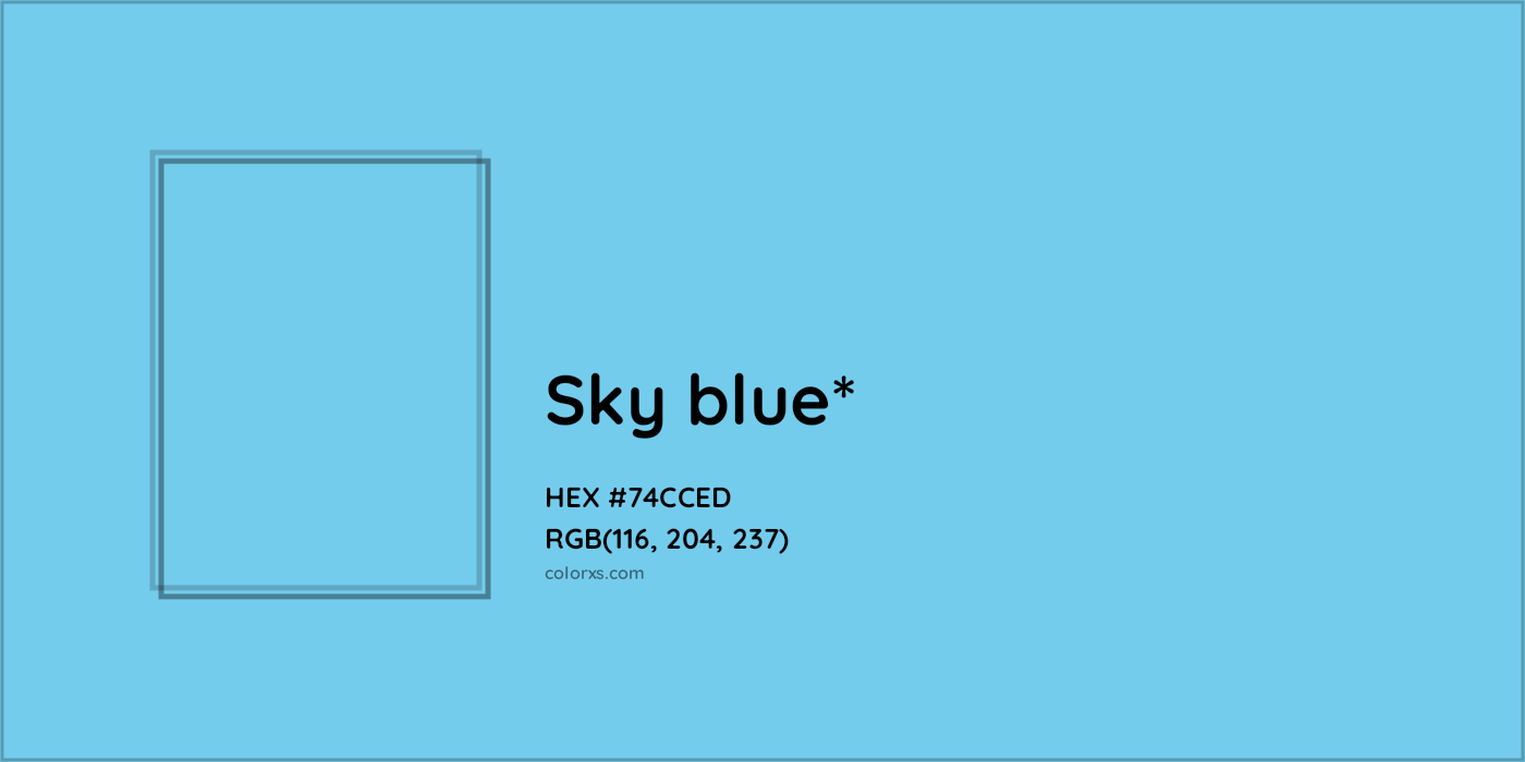 HEX #74CCED Color Name, Color Code, Palettes, Similar Paints, Images