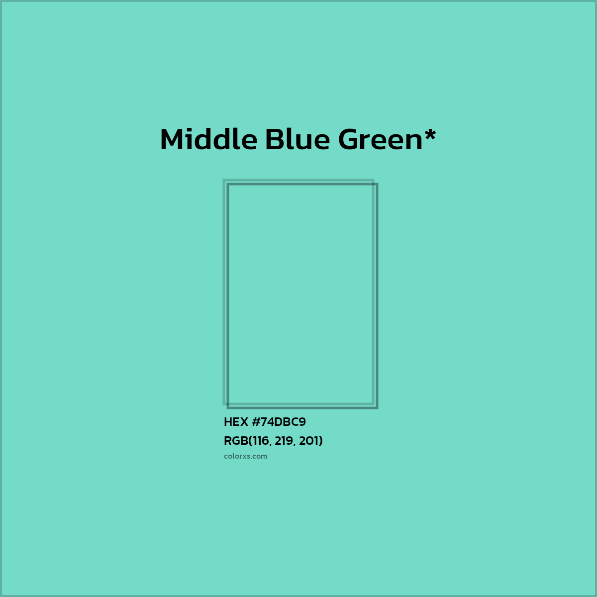 HEX #74DBC9 Color Name, Color Code, Palettes, Similar Paints, Images