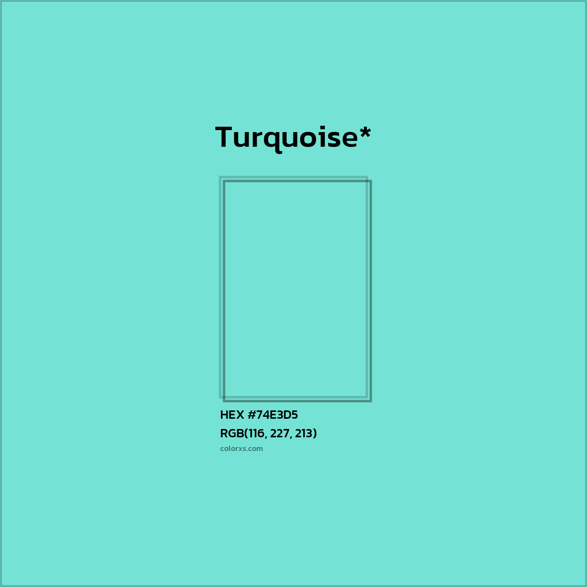 HEX #74E3D5 Color Name, Color Code, Palettes, Similar Paints, Images