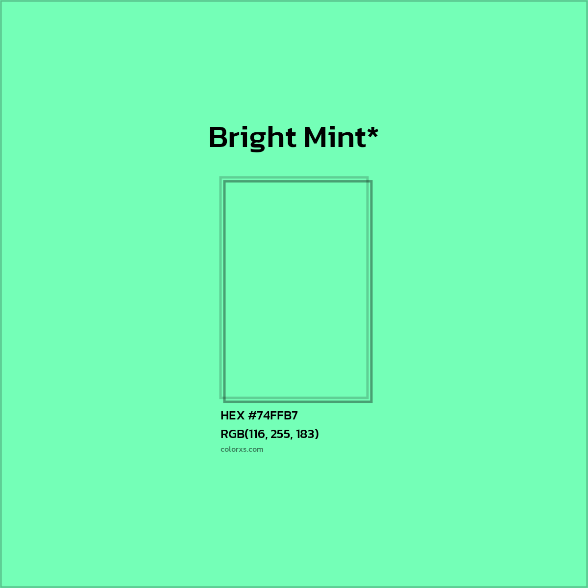 HEX #74FFB7 Color Name, Color Code, Palettes, Similar Paints, Images
