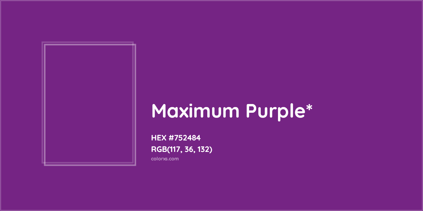 HEX #752484 Color Name, Color Code, Palettes, Similar Paints, Images