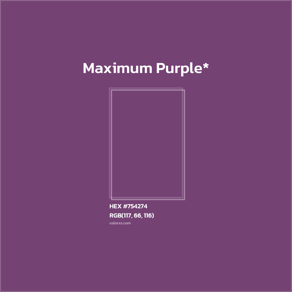HEX #754274 Color Name, Color Code, Palettes, Similar Paints, Images