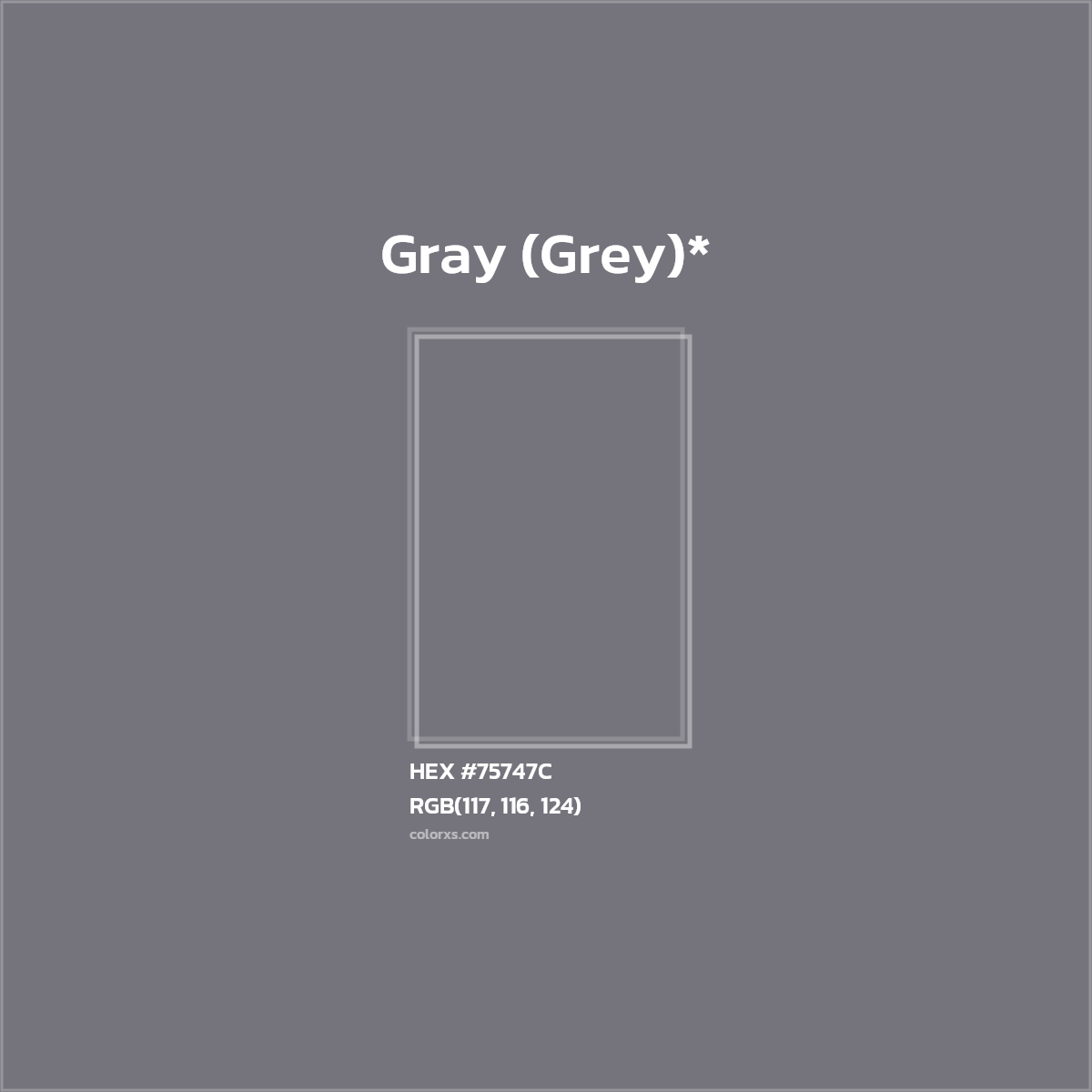 HEX #75747C Color Name, Color Code, Palettes, Similar Paints, Images
