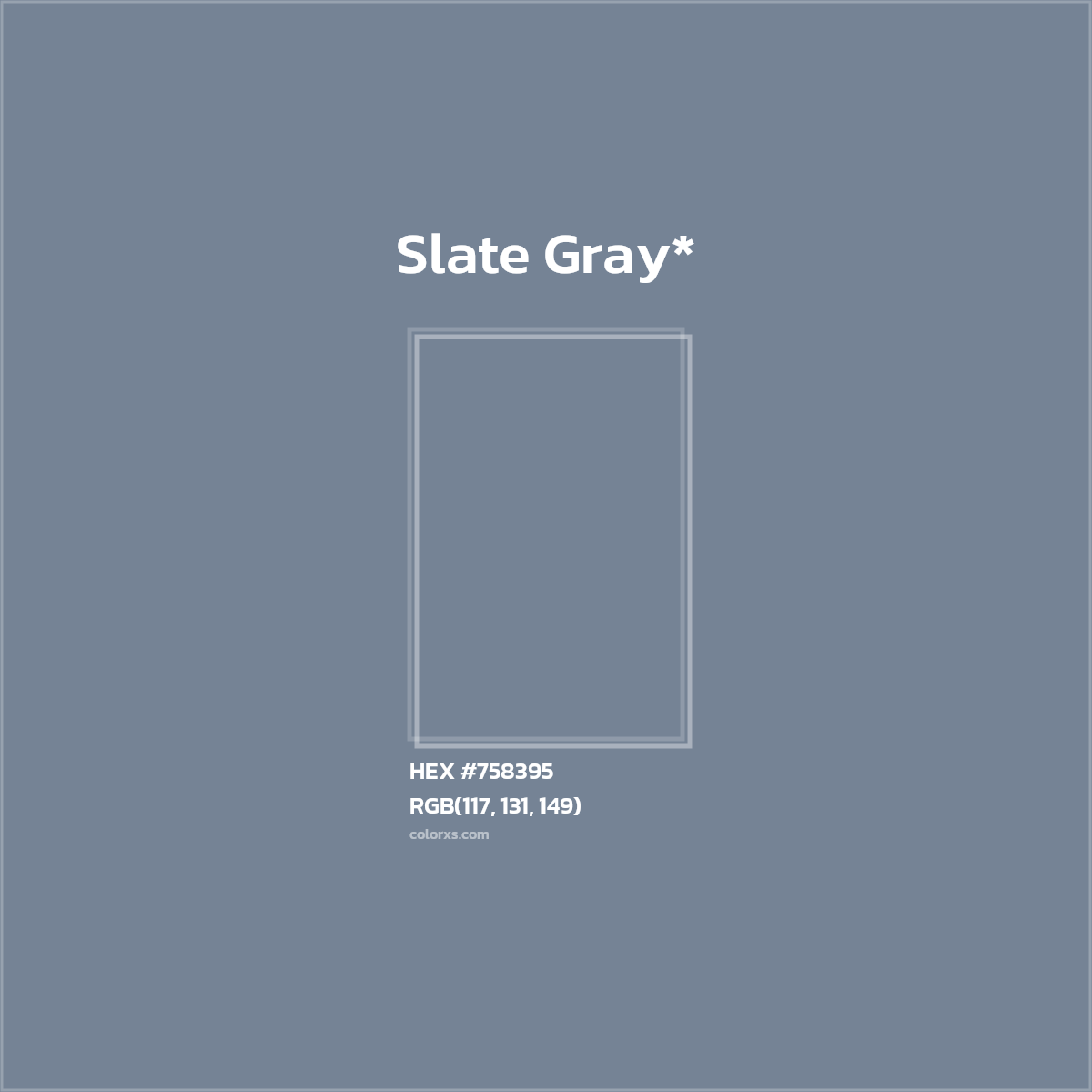 HEX #758395 Color Name, Color Code, Palettes, Similar Paints, Images