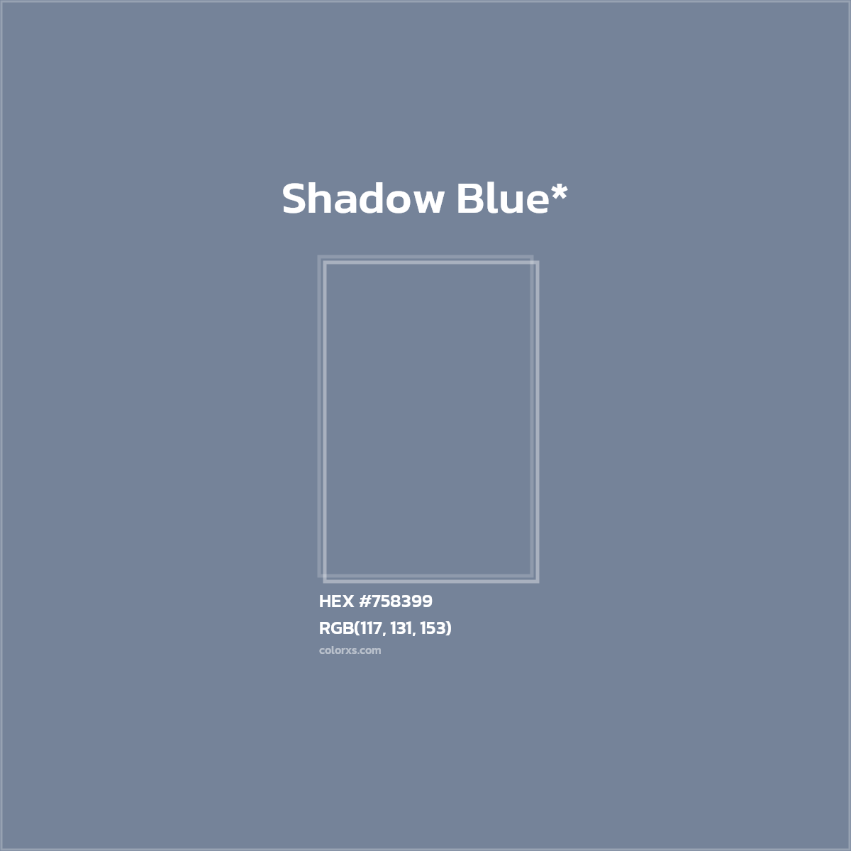 HEX #758399 Color Name, Color Code, Palettes, Similar Paints, Images