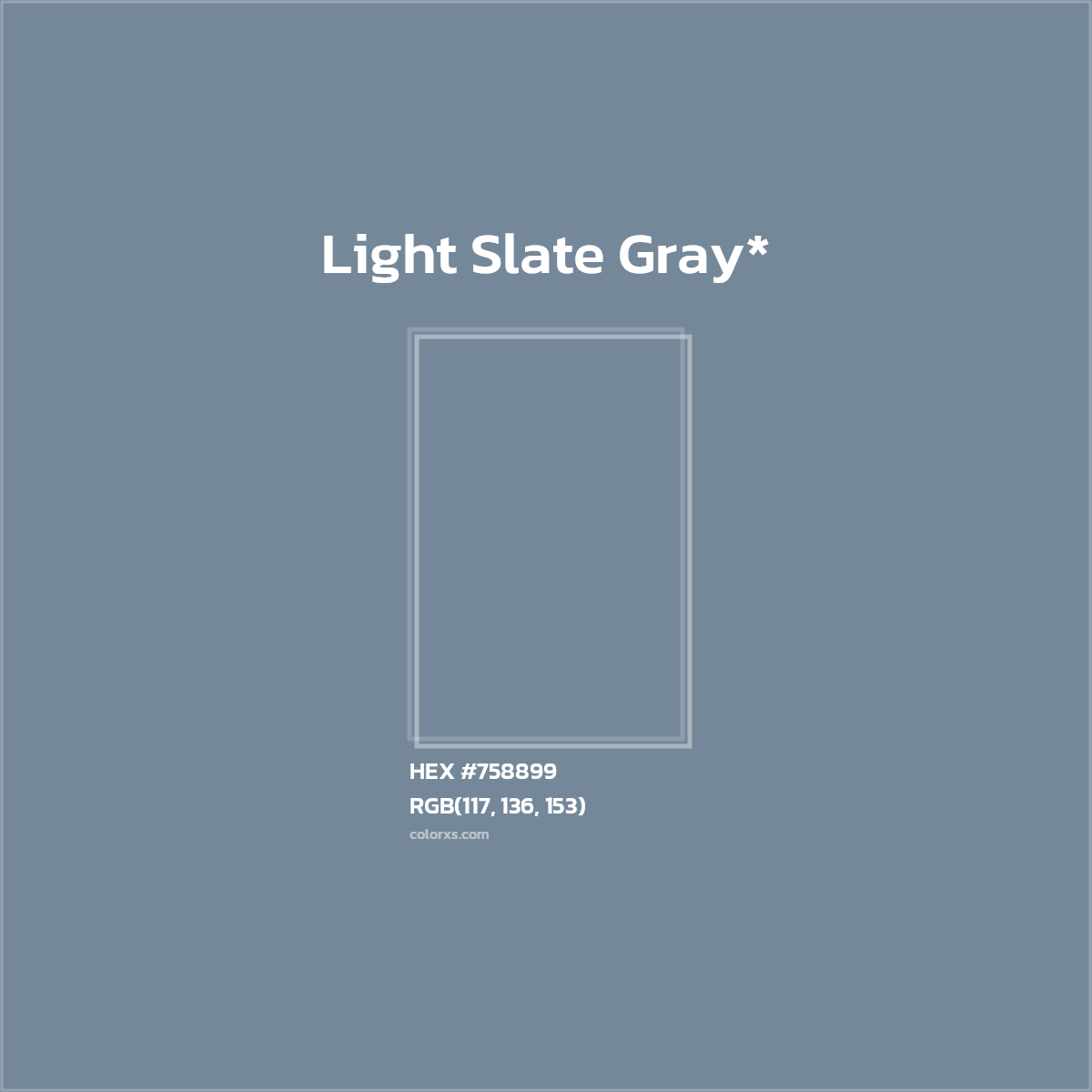 HEX #758899 Color Name, Color Code, Palettes, Similar Paints, Images