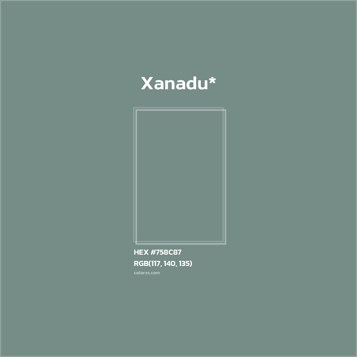 HEX #758C87 Color Name, Color Code, Palettes, Similar Paints, Images