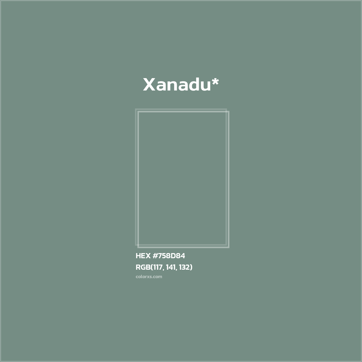 HEX #758D84 Color Name, Color Code, Palettes, Similar Paints, Images