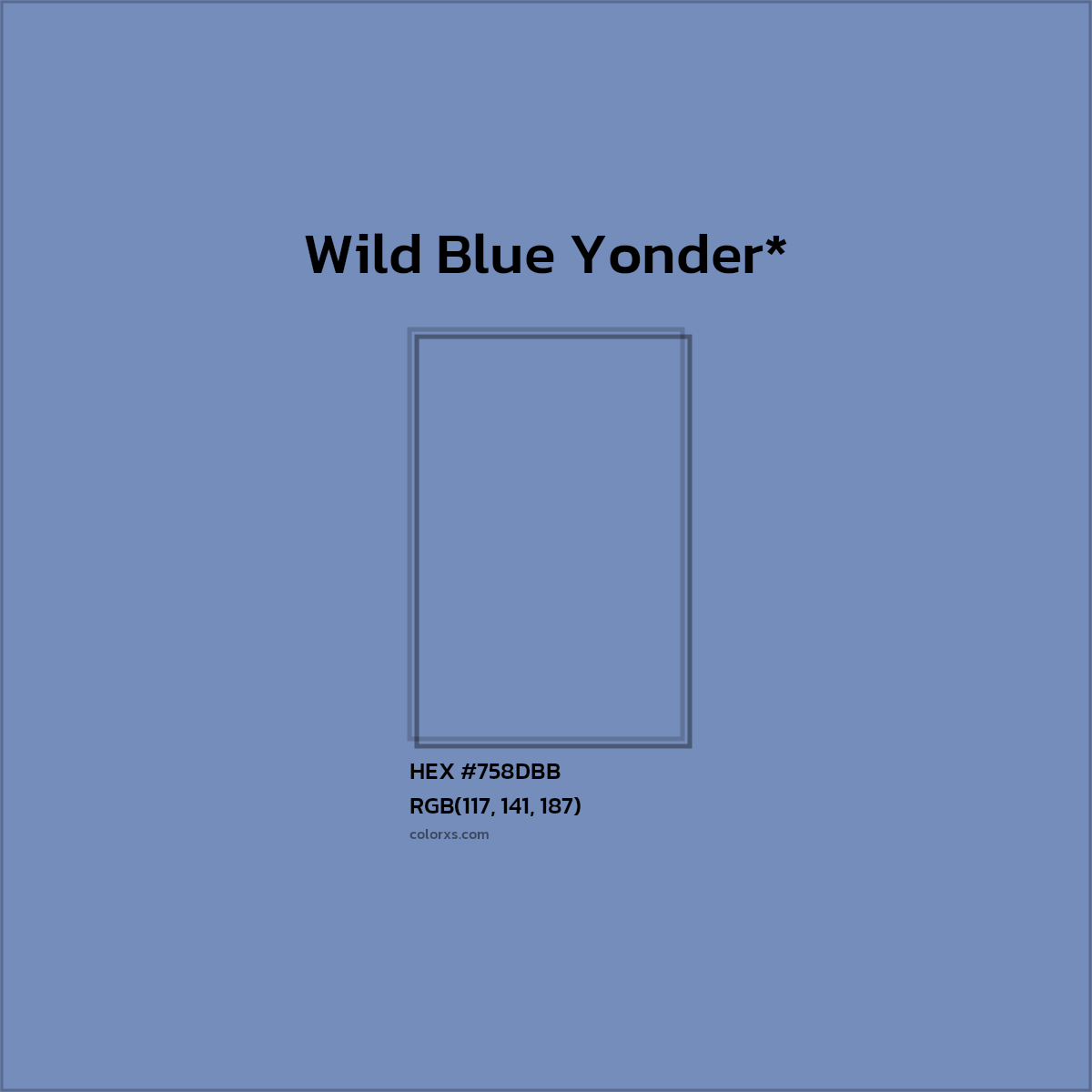 HEX #758DBB Color Name, Color Code, Palettes, Similar Paints, Images