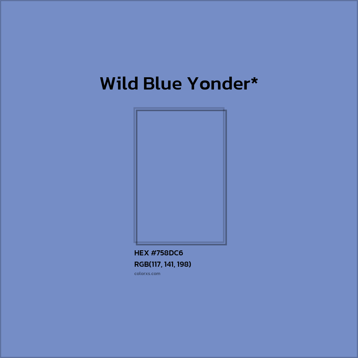 HEX #758DC6 Color Name, Color Code, Palettes, Similar Paints, Images