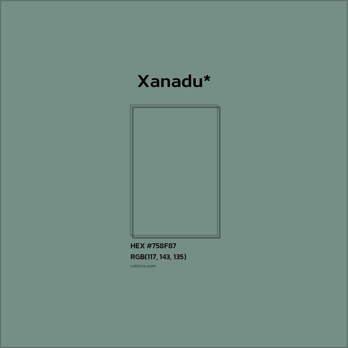 HEX #758F87 Color Name, Color Code, Palettes, Similar Paints, Images