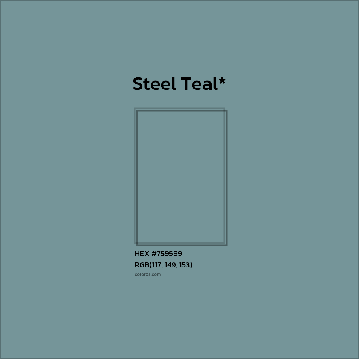 HEX #759599 Color Name, Color Code, Palettes, Similar Paints, Images