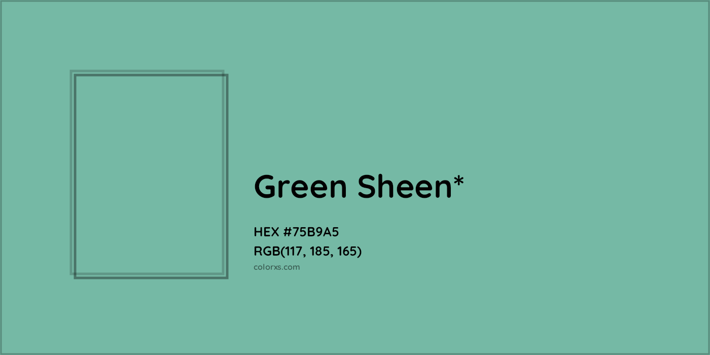 HEX #75B9A5 Color Name, Color Code, Palettes, Similar Paints, Images