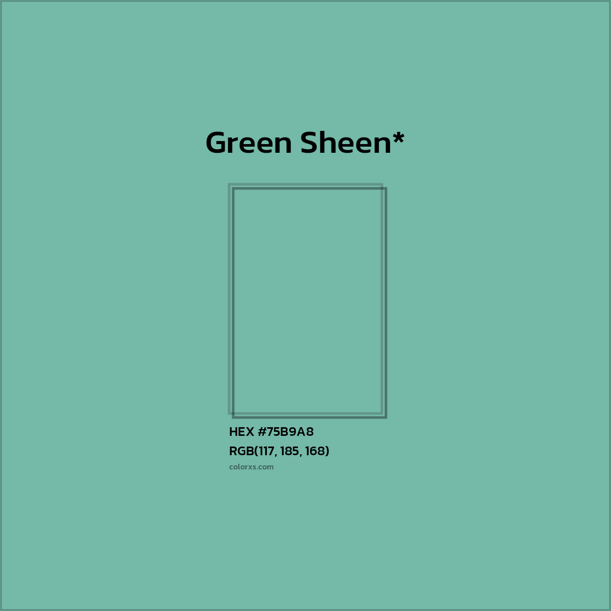 HEX #75B9A8 Color Name, Color Code, Palettes, Similar Paints, Images
