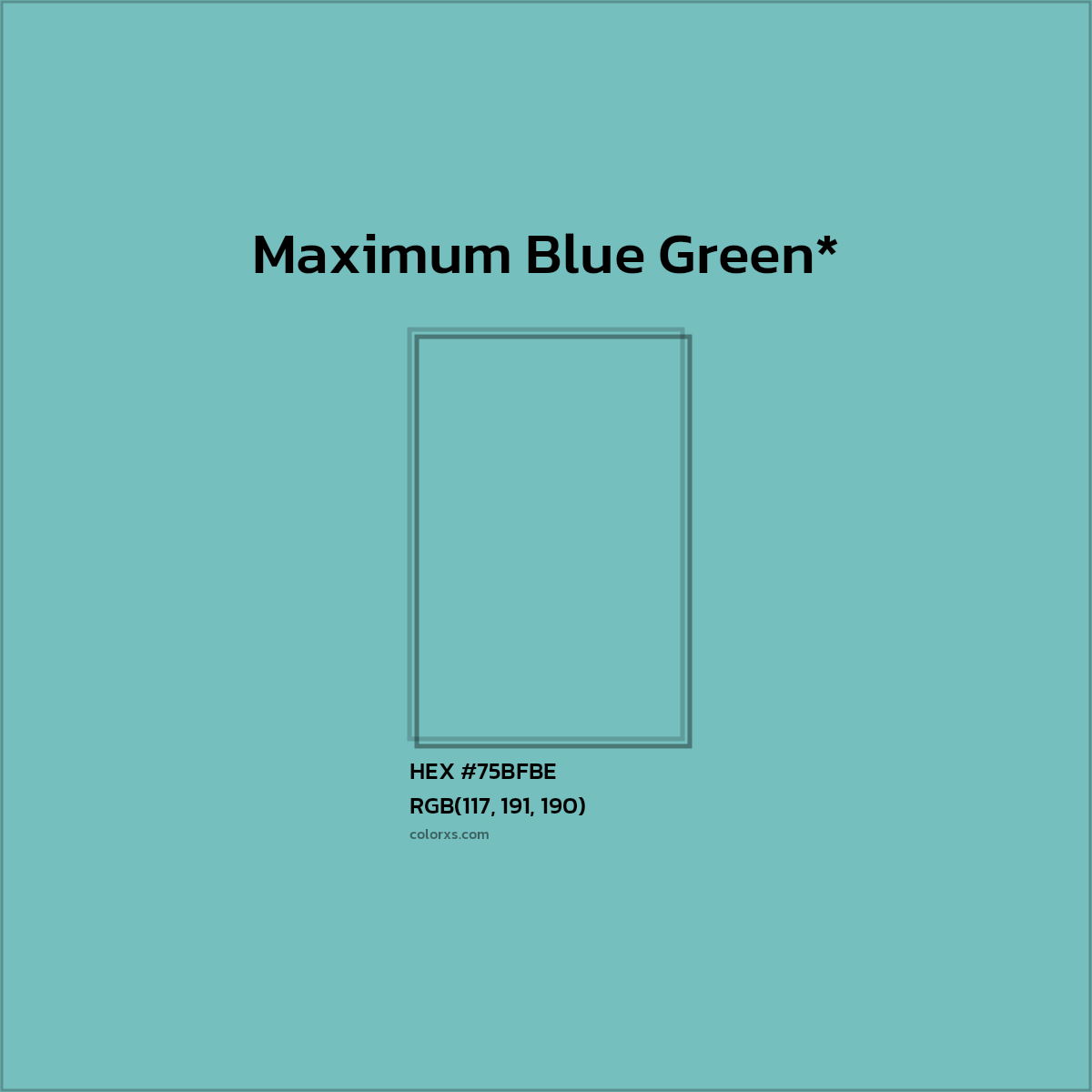 HEX #75BFBE Color Name, Color Code, Palettes, Similar Paints, Images