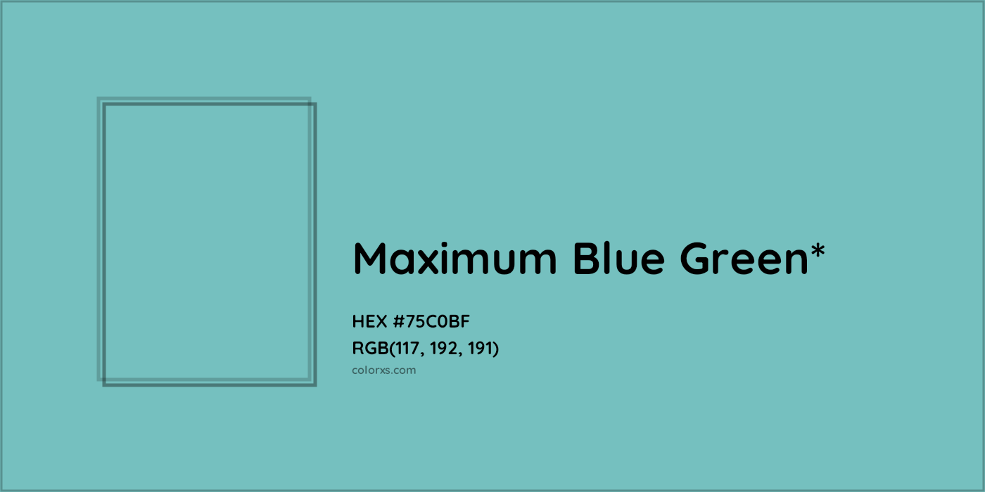 HEX #75C0BF Color Name, Color Code, Palettes, Similar Paints, Images