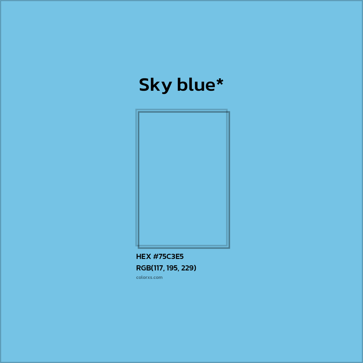 HEX #75C3E5 Color Name, Color Code, Palettes, Similar Paints, Images