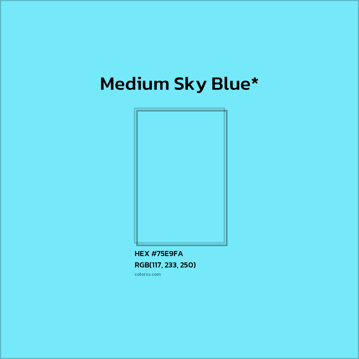 HEX #75E9FA Color Name, Color Code, Palettes, Similar Paints, Images