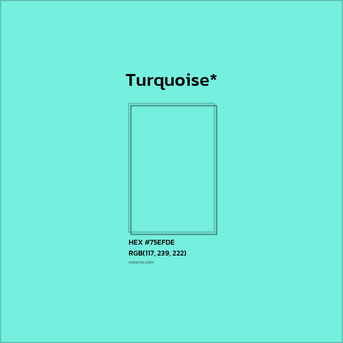 HEX #75EFDE Color Name, Color Code, Palettes, Similar Paints, Images