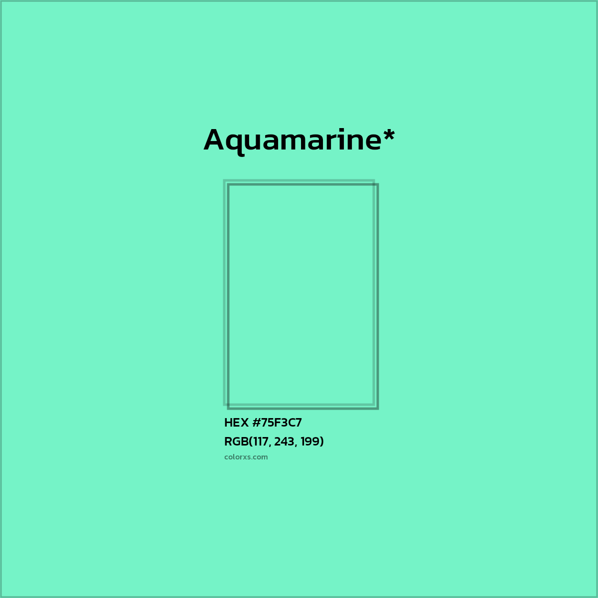 HEX #75F3C7 Color Name, Color Code, Palettes, Similar Paints, Images