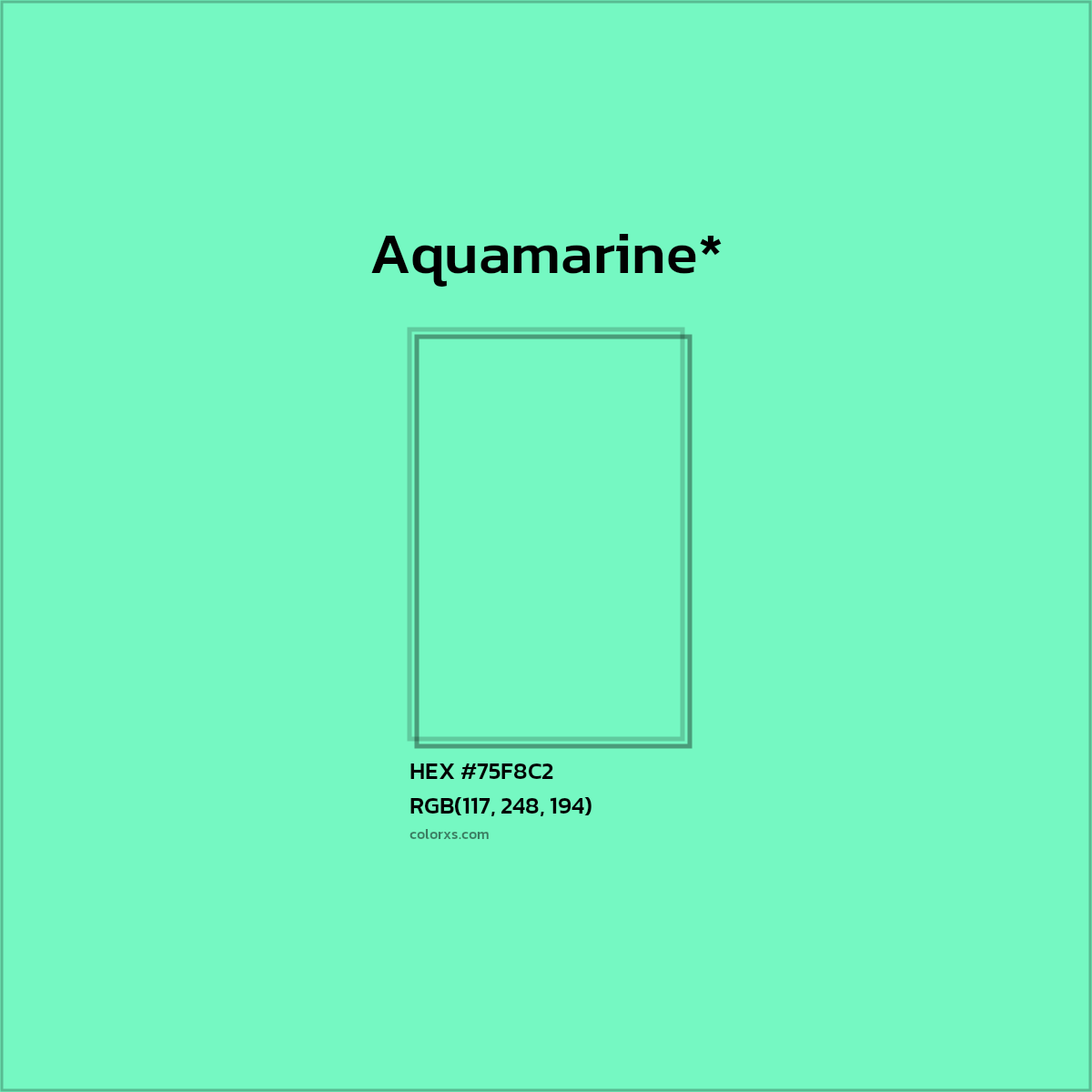 HEX #75F8C2 Color Name, Color Code, Palettes, Similar Paints, Images