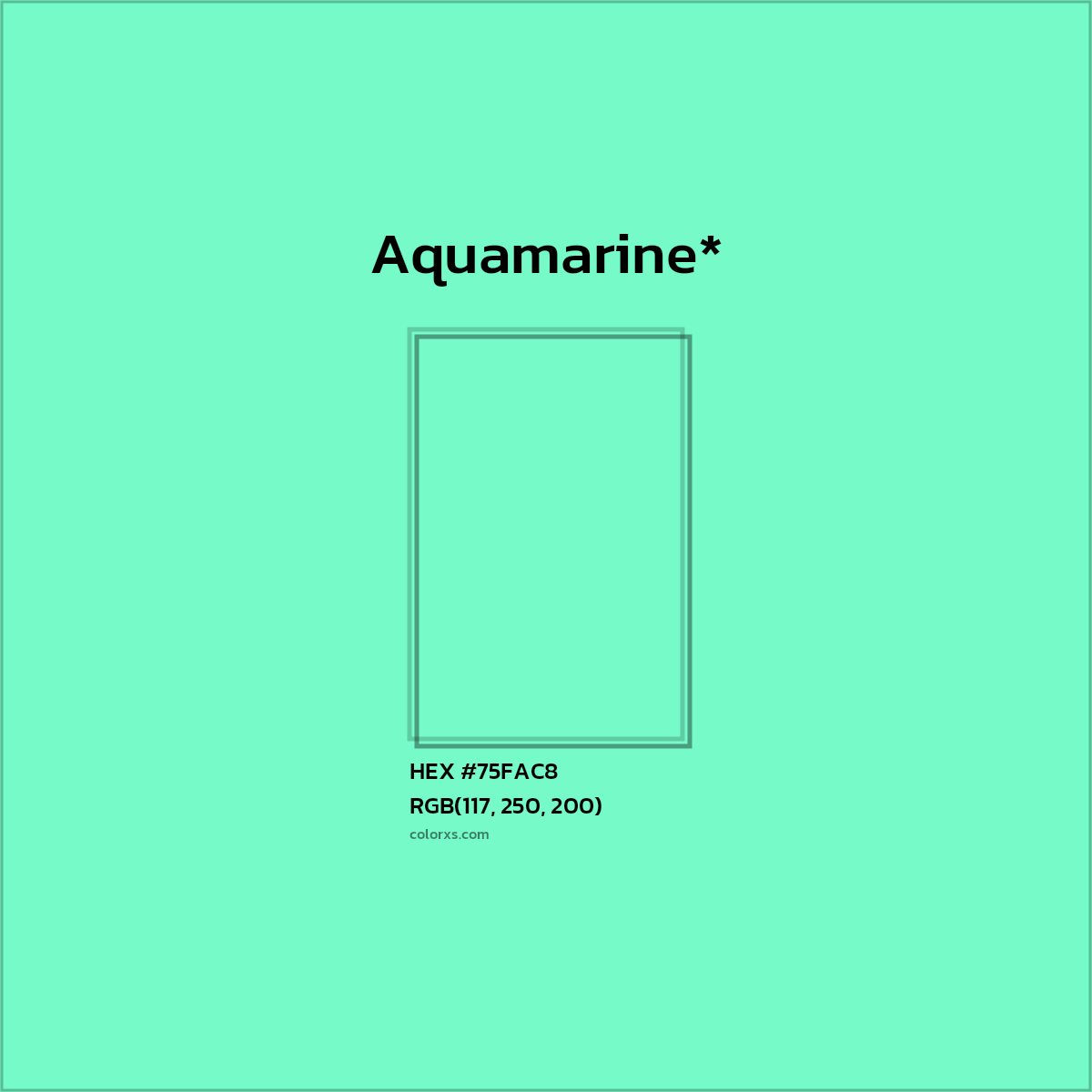 HEX #75FAC8 Color Name, Color Code, Palettes, Similar Paints, Images