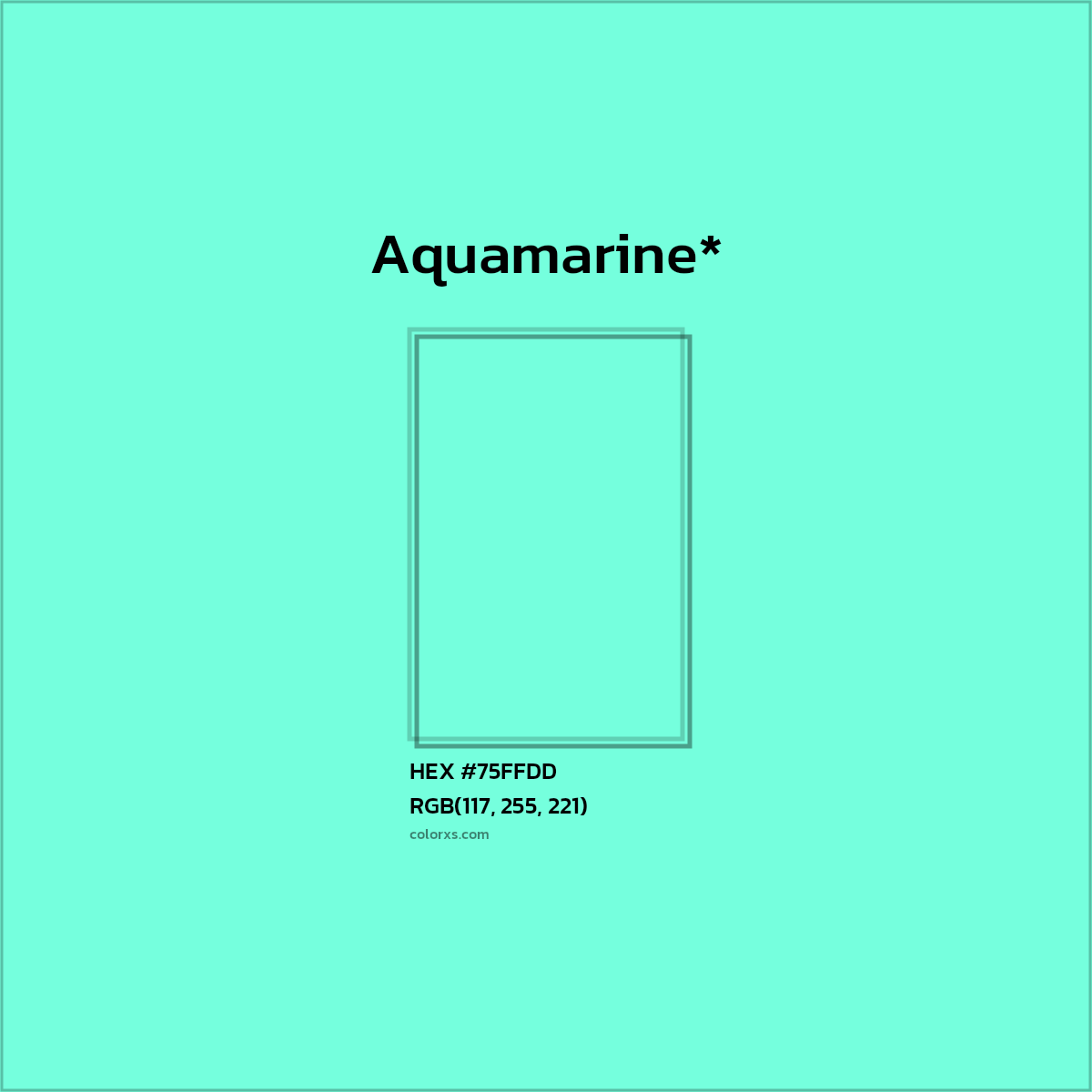HEX #75FFDD Color Name, Color Code, Palettes, Similar Paints, Images