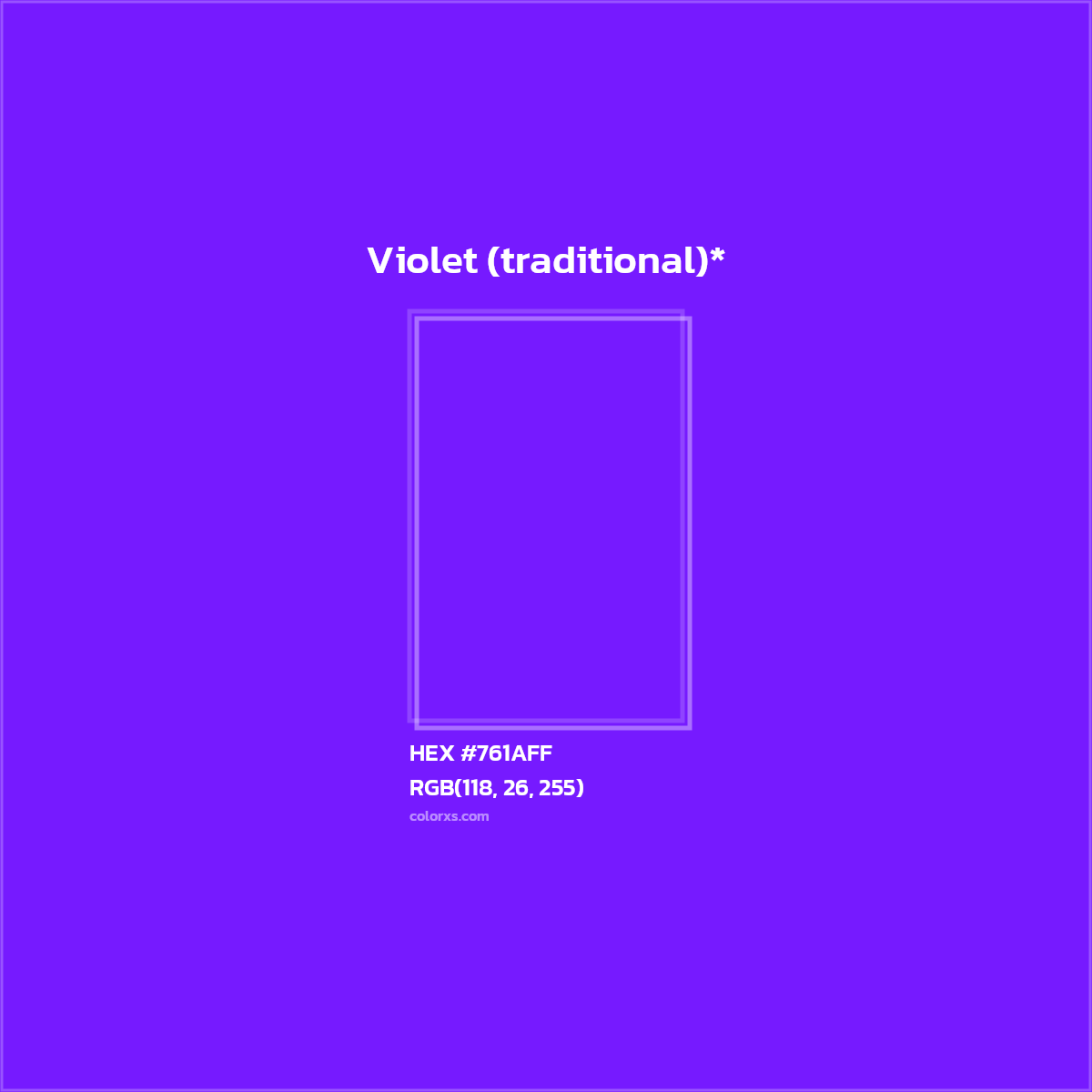 HEX #761AFF Color Name, Color Code, Palettes, Similar Paints, Images
