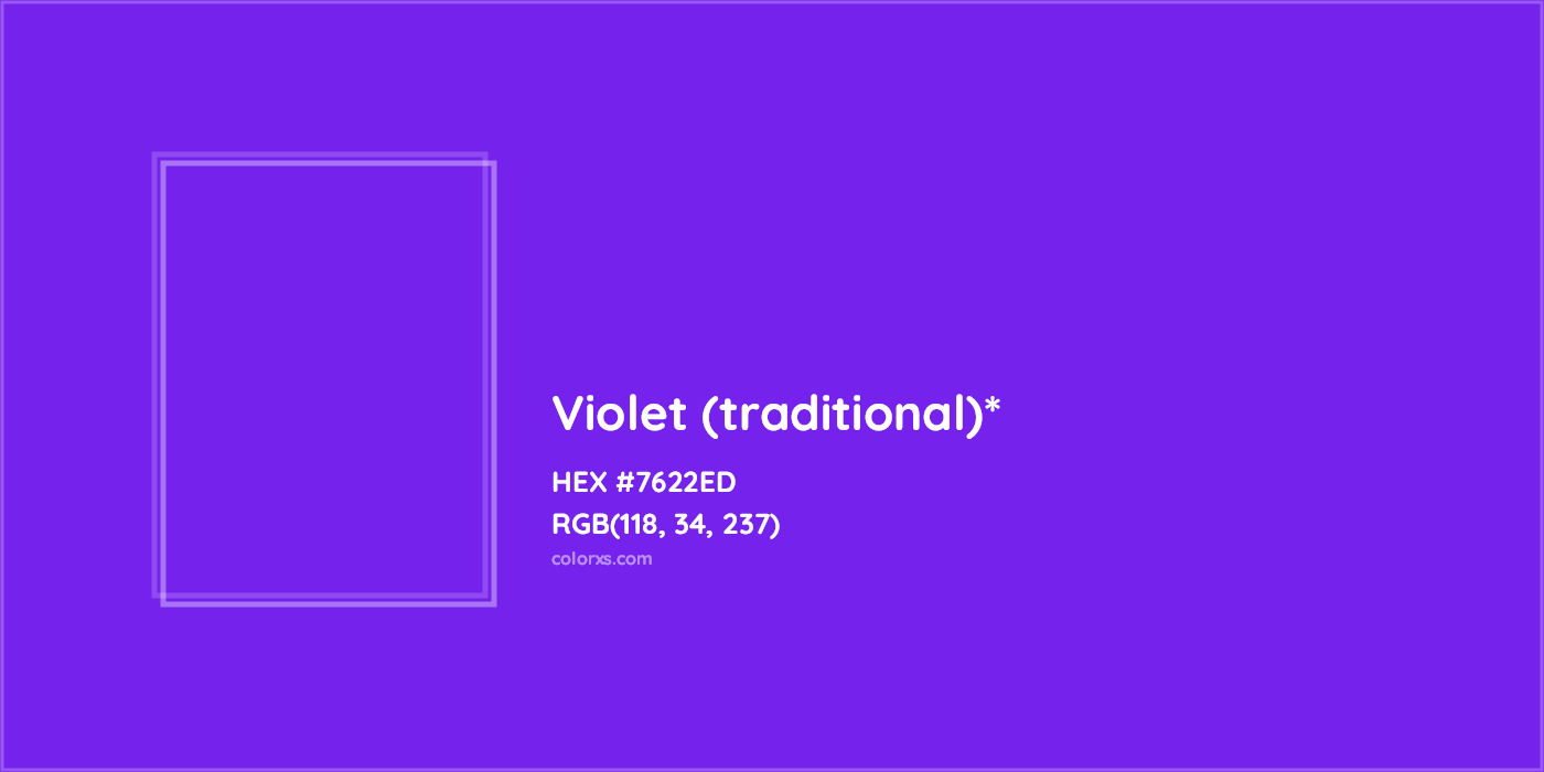 HEX #7622ED Color Name, Color Code, Palettes, Similar Paints, Images