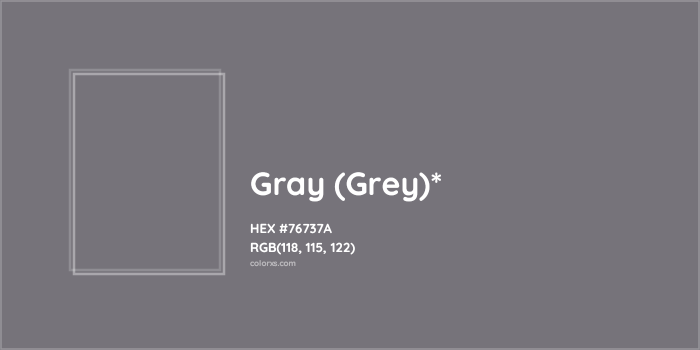 HEX #76737A Color Name, Color Code, Palettes, Similar Paints, Images