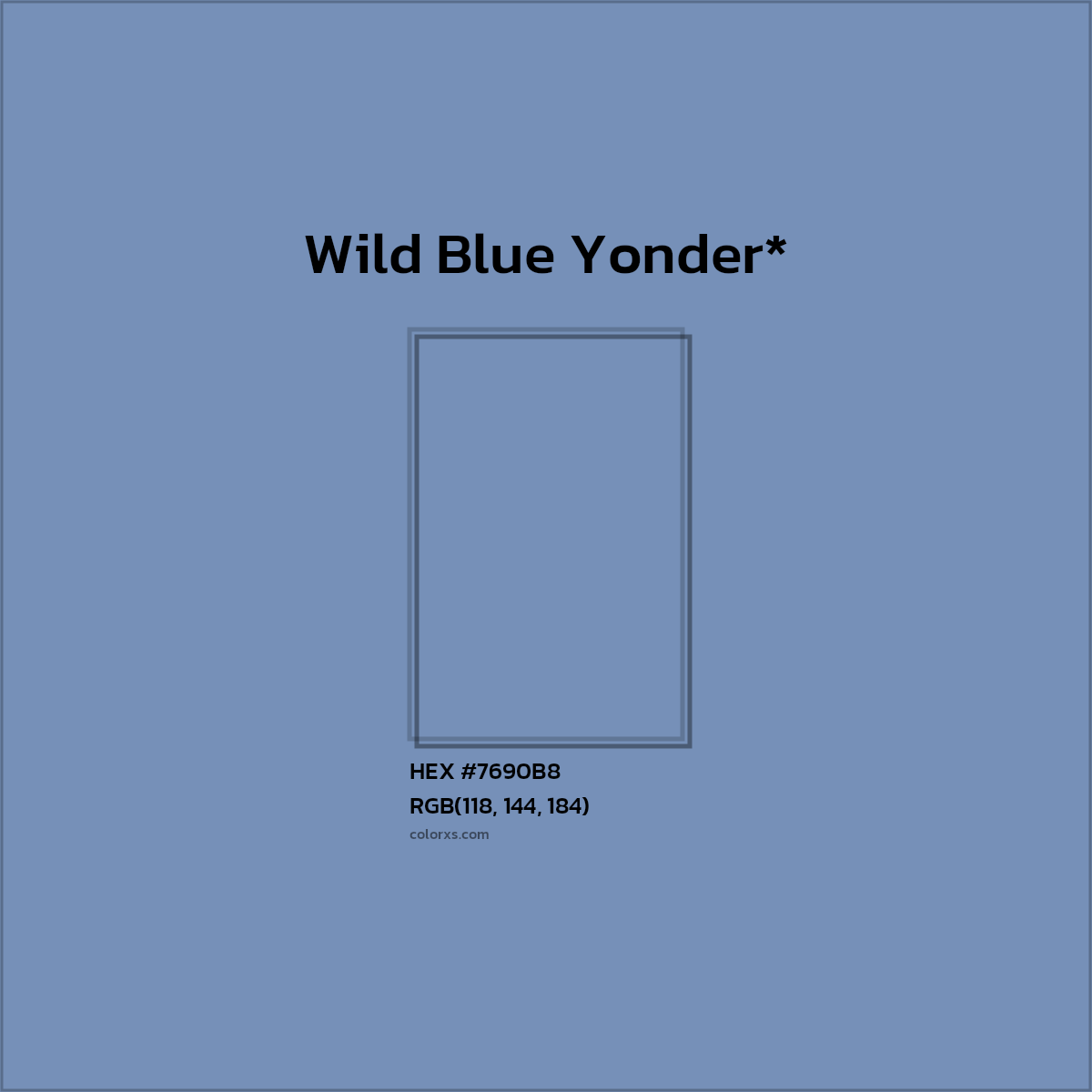 HEX #7690B8 Color Name, Color Code, Palettes, Similar Paints, Images