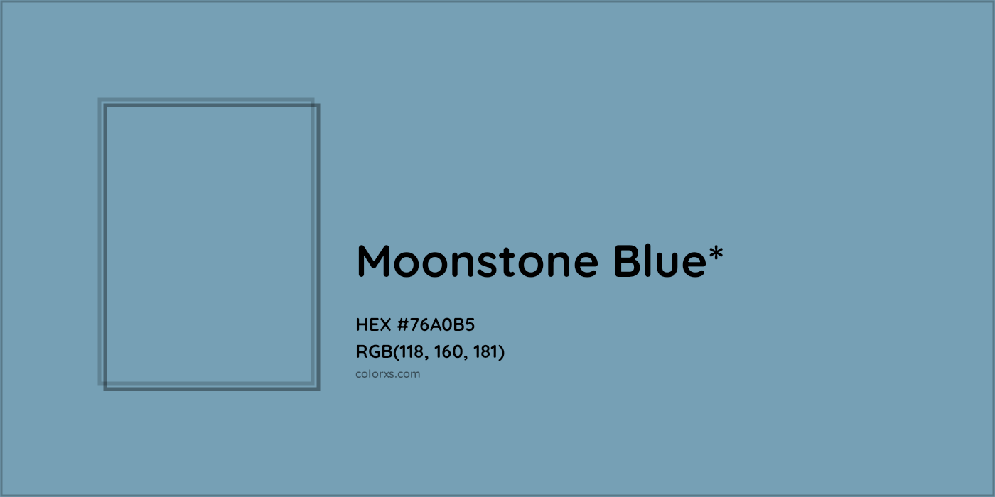 HEX #76A0B5 Color Name, Color Code, Palettes, Similar Paints, Images