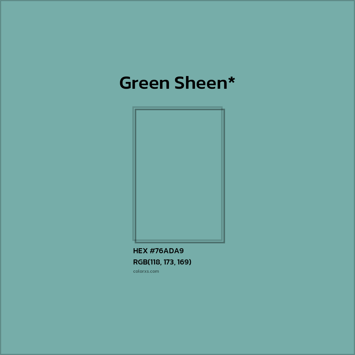HEX #76ADA9 Color Name, Color Code, Palettes, Similar Paints, Images