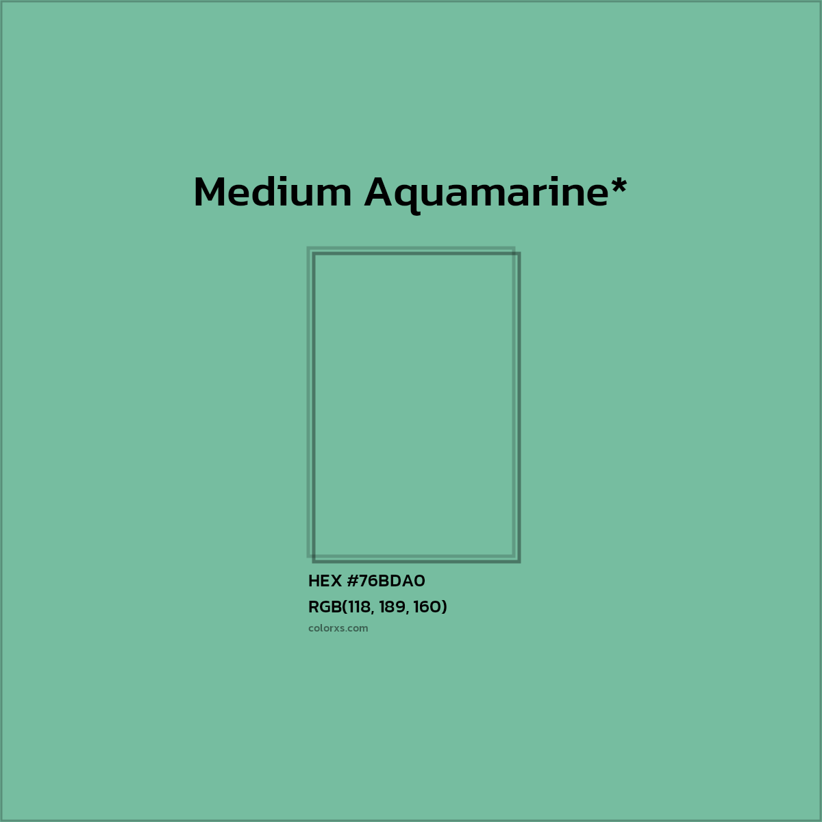 HEX #76BDA0 Color Name, Color Code, Palettes, Similar Paints, Images