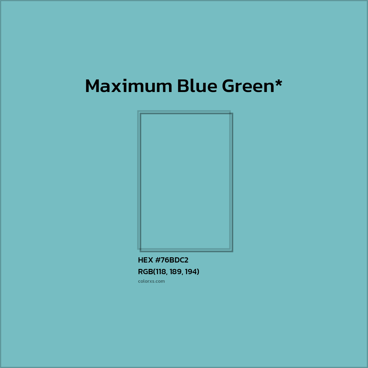 HEX #76BDC2 Color Name, Color Code, Palettes, Similar Paints, Images